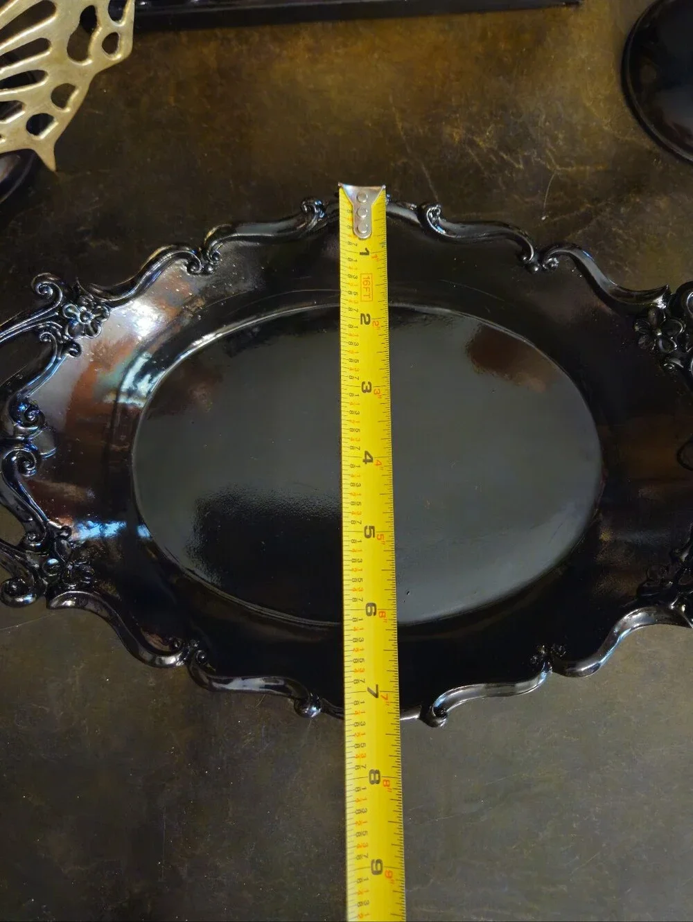 Ornate Black Decorative Serving/trinket Tray